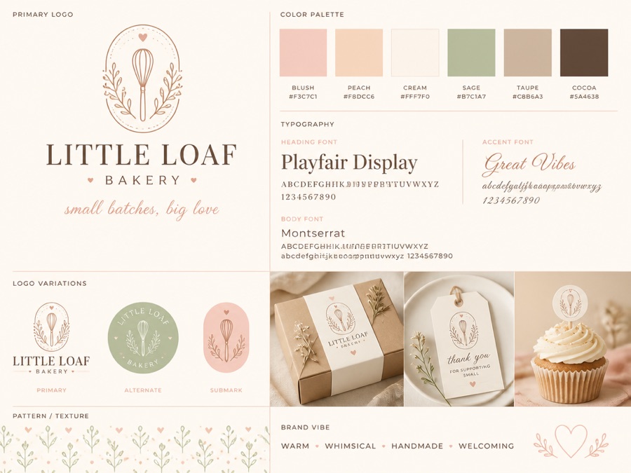 Bakery branding concept board